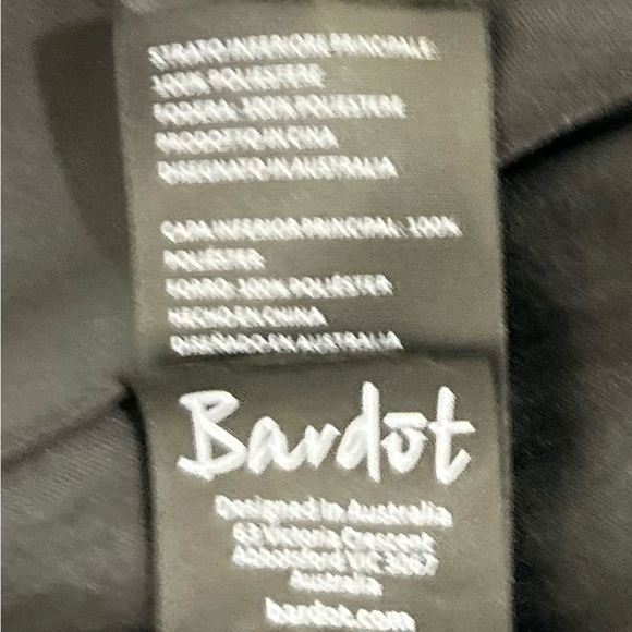 Bardot Black satin jogger Jumpsuit pockets v neck adjustable straps 10 large - Picture 9 of 10